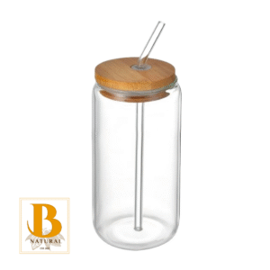 Bamboo Lid Glass Tumbler & Straw